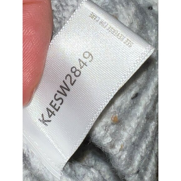 New Bishop + Young SOFT Speckled Gray Knit Poncho Sweater Turtleneck Small - Picture 9 of 11